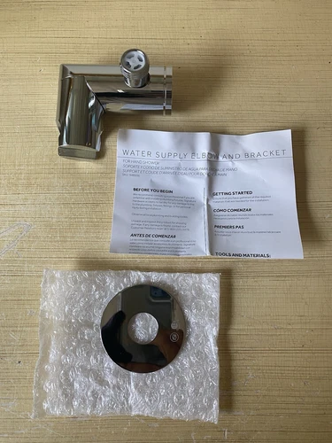 Signature Hardware Swivel Water Supply Elbow & Bracket for Hand Shower, Chrome - Picture 2 of 11