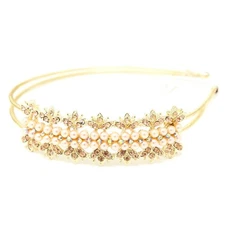 Wedding Rhinestones gold Metal Head Jewelry Headband Head Piece #243