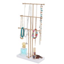 3 Tier Jewelry Storage Stand Necklace Earring Holder Ring Organizer Display Rack