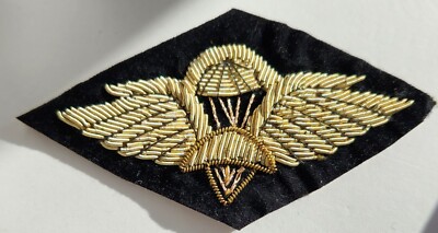 Parachute badge, Ethiopia,  basic, Bullion on black