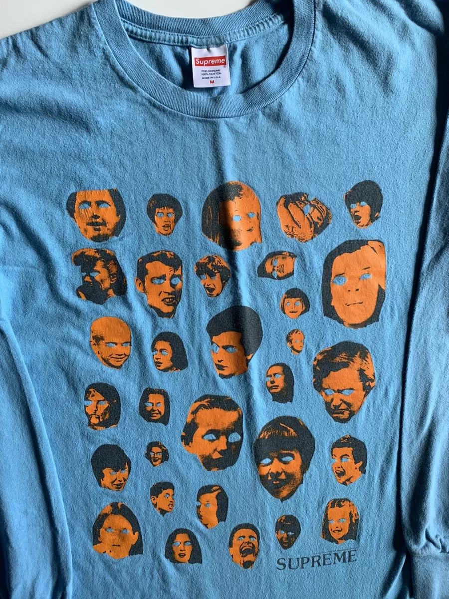 Supreme Brand Faces Long Sleeve Tee Shirt Unisex M Blue Orange Medium NYC USA