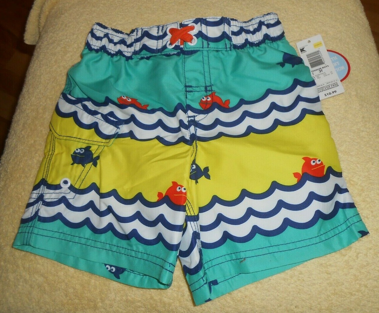 Wonder Kids Fishes Swimming Suit Trunks  Size 3T   New w/Tag