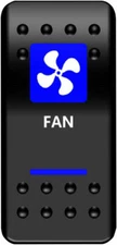 Moose Utility Division OFFROAD UTV LED Rocker Switch Blue Fan Light 2106-0455