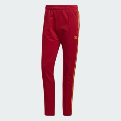 adidas Originals Men Beckenbauer Track Pants HK7401 Red Gold adidas Originals Men Beckenbauer Track Pants HK7401 Red Gold