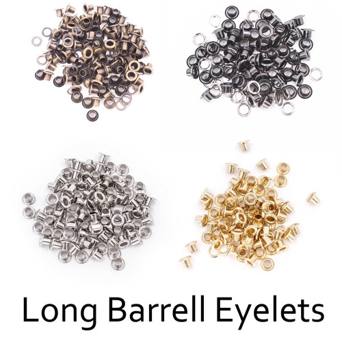 100 x 4mm14mm Long Barrell Grommets Eyelets Washers for Leather