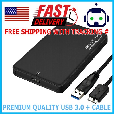 2.5'' SATA USB 3.0 Hard Drive Disk HDD SSD Enclosure External Laptop Case