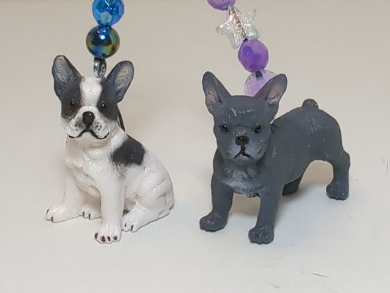 CUSTOM Lot/2 Boston Terrier Christmas Ornaments Miniature Puppy Dogs Grey NEW Cm