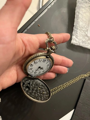 Antique Bronze Pirate Skulll Anime One Piece Quartz Pocket Watch Necklace WORKS! - Picture 8 of 8