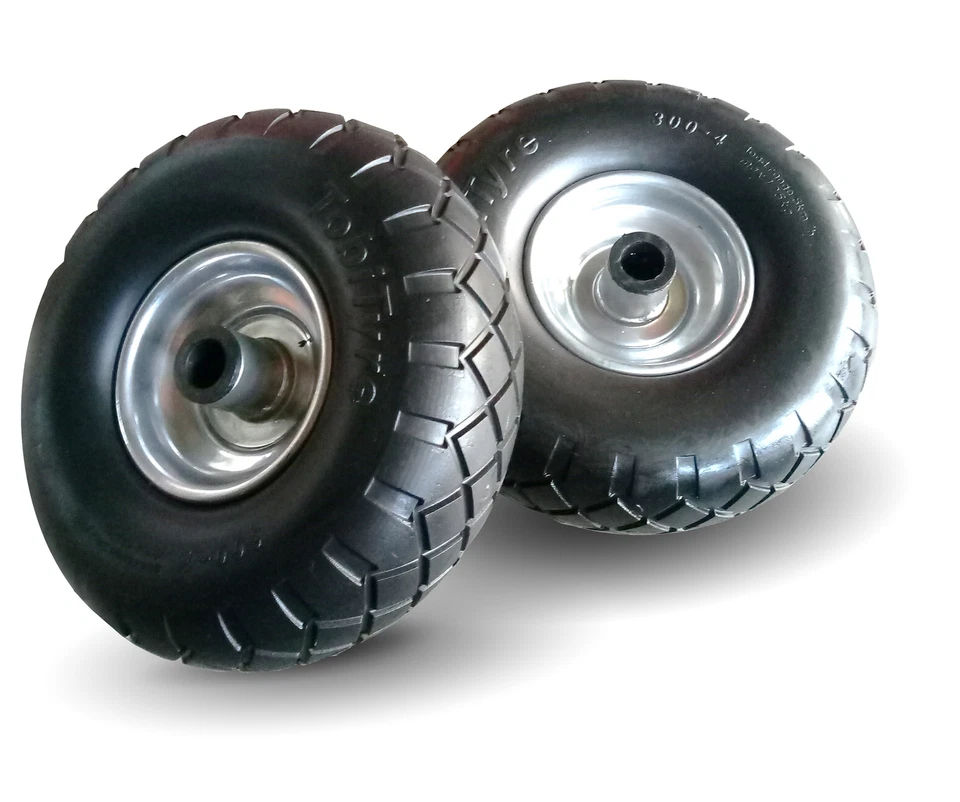 2x Vollgummi PU Rad Sackkarrenrad Schubkarrenrad Bollerwagen pannensicher 245mm