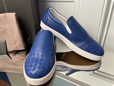 IT39〜41★アウトレット★春夏BOTTEGA VENETA★スライダーブルー BOTTEGA VENETA Intrecciato Blue Leather 592368 Speedster