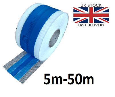 5m - 100m AQUA BUILD wasserdichtes elastisches Tankband Feuchtraumsystem 1E-blau