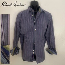 Robert Graham Contrast Long Sleeve Shirt XL Gently worn 100 cotton