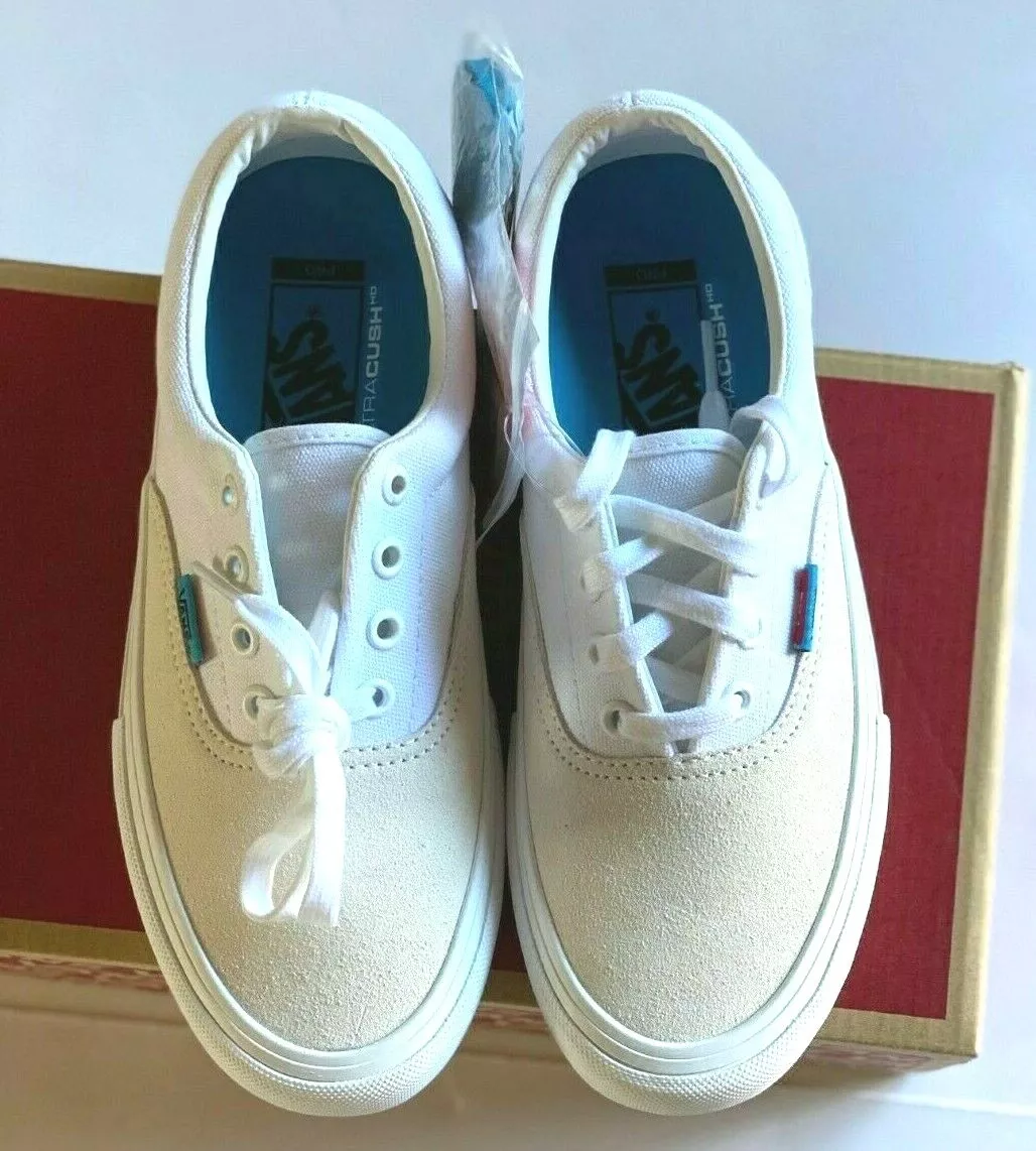 VANS Era Pro Neon Checker Slip Ons Suede Canvas Wht Blue Size 5M