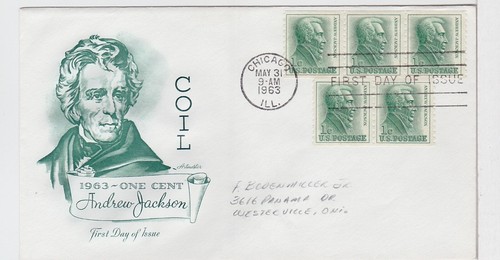 TurtlesTradingPost- Andrew Jackson Coil - 1963 - #1225 FDC Artmaster Cachet