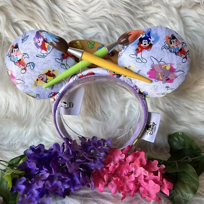Disney Parks Ink & Paint Mickey Minnie Mouse Ears Paintbrush Headband Rare DisneyWorld Ink & Paint Mickey/Minnie Mouse Ears Paintbrush  main image 3