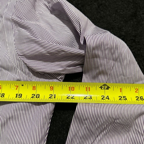 Polo Ralph Lauren Button Down Shirt Mens 15 Purple White Stripes Long Sleeve - Picture 7 of 11