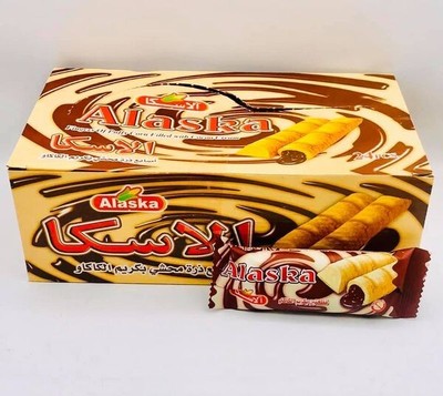Alaska Biscuits With Hazelnut Flavor, Two Fingers x 48 بسكوت الاسكا محشي