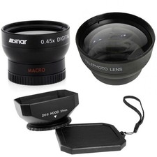 37mm Wide Telephoto Lens Kit Hood for Sony Handycam CCD TRV87E,TRV138,HDR-HC1E