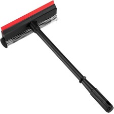Professional 8.1" 2 in 1 Window Squeegee with 16" Long Handle,Car Black