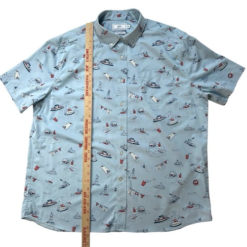 Southern Tide Intercoastal Camp Shirt XL Blue Retro Beach Pool Party Boat $115 - Zdjęcie 7 z 7