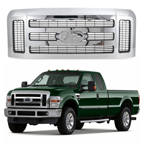 Chrome Front Grille XLT Fits Ford F250 F350 F450 F550 Super Duty 2008 2009 2010