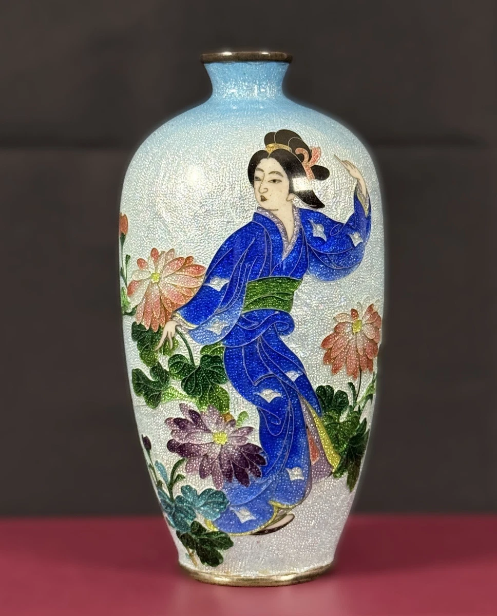 日本の美人画 花瓶 中型 陶器 日本古董花瓶| eBay