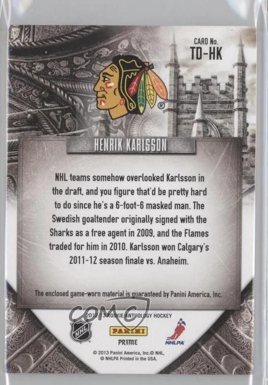 2012-13 Panini Rookie Anthology Prime /25 Henrik Karlsson #TD-HK - Image 2 of 2
