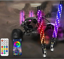 2 Pack 1FT Whip Lights, LED Whip Light with App  Remote Control, Spiral RGB Cha