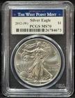 PCGS MS70 2012 US American Silver Eagle One Dollar Silver Coin-673