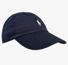 Polo Ralph Lauren Men's Cotton Chino Baseball Cap Navy White Pony One Size NWT