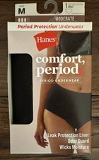 Size 6 Med Hanes Period Protection Underwear Women  s Brief Moderate Absorbency