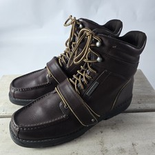 Rockport XCS Brown Leather Waterproof Boots Hydro Shield Sz 12 Hiking Moc Toe