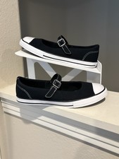 Converse CTAS Dainty Mary Jane Chuck Taylor Black White Slip On Shoes Youth 2Y