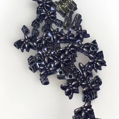 Bronze & Gold Spacer Beads – Dragonflies, Triangles & Cylinders – Jewelry Making - Image 1 of 2