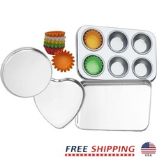 Kids Easy Bake Oven Pan Set Small Steel Nonstick Kitchen Bakeware Easy Clean New