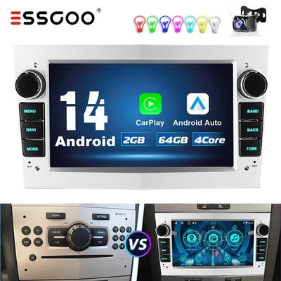 Carplay Auotradio Für Opel Astra H Corsa D C Zafira B Android GPS Nav 64G Kamera - Bild 1 von 4