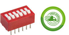 (5x) 0.15A - 30VDC - SPST - 6 Position Raised Rocker DIP Switch Grayhill 76SB06
