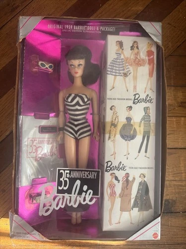 Barbie 35th Anniversary 1959 Reproduction Brunette Doll 1993 Mattel #11782 NEW