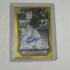 2026 Bowman Chrome Prospect Autographs Yellow Refractor 11/75 Edward Florentino