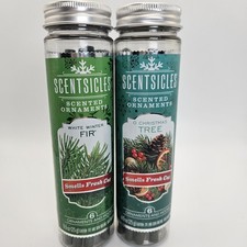 Lot Of 2 Scentsicles White Winter Fir And Christmas Tree Scented Ornaments