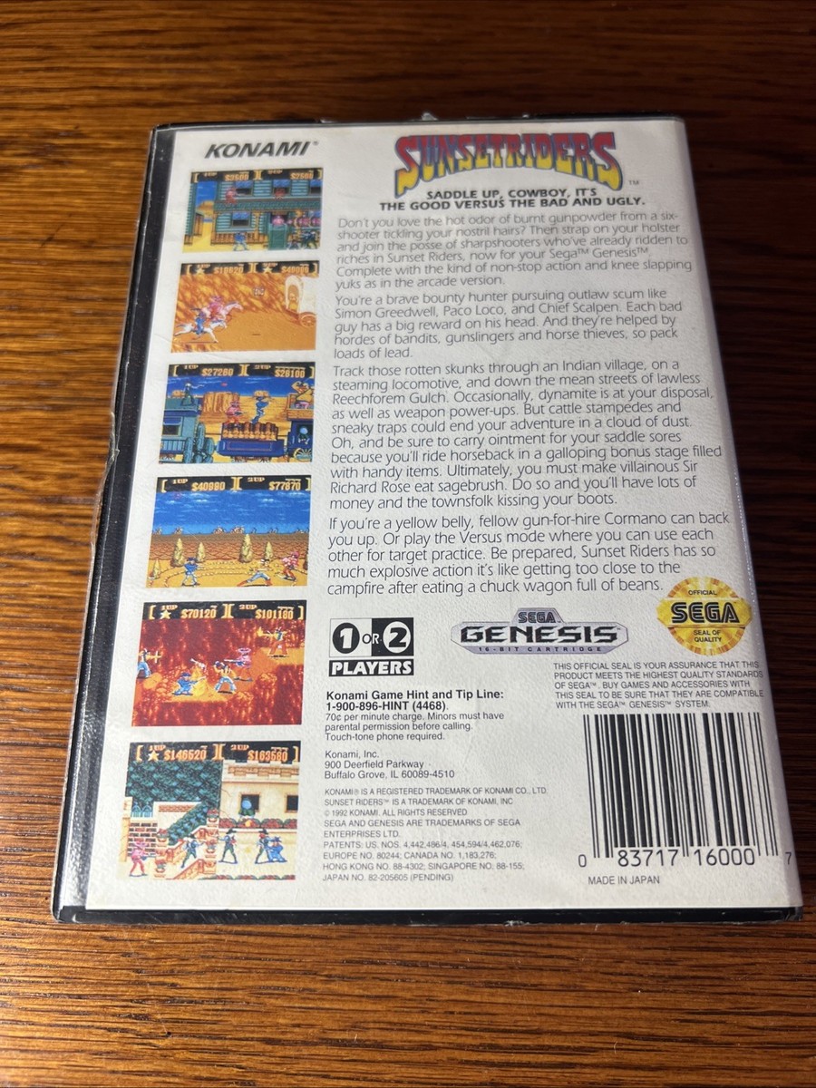 Sunset Riders (Sega Genesis, 1992) for sale online | eBay Sunset Riders (Sega Genesis, 1992) for sale online | eBay