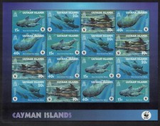 Cayman Is. WWF Short-finned Pilot Whale Sheetlet of 4 sets 2003 MNH