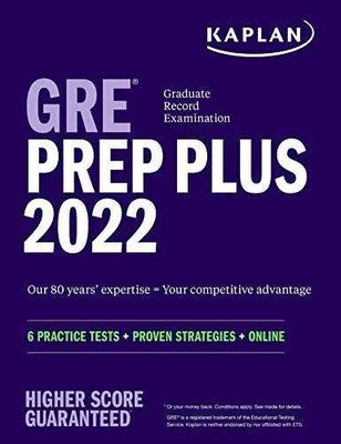 GRE Prep Plus 2022: 6 Practice - Paperback, by Kaplan Test Prep - Very Good j