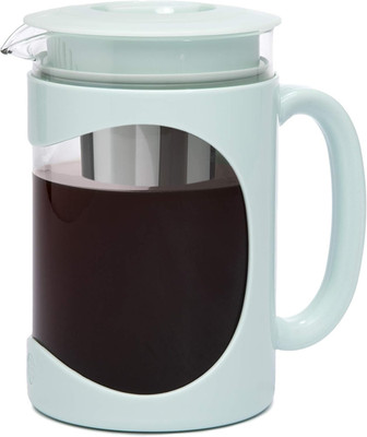Primula Burke Cold Brew Coffee Maker with Glass Carafe and Mesh Filter, Aqua