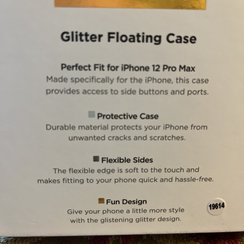 Glitter (gold) iPhone 12 Pro Max Case By Mercury Innovations And Tempered Glass - Picture 3 of 4