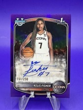 2025-26 Bowman Basketball Kelis Fisher Purple Refractor Auto /250 UConn Huskies
