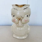 Vintage Shawnee Pottery White Gold Bird Chick Pitcher Creamer