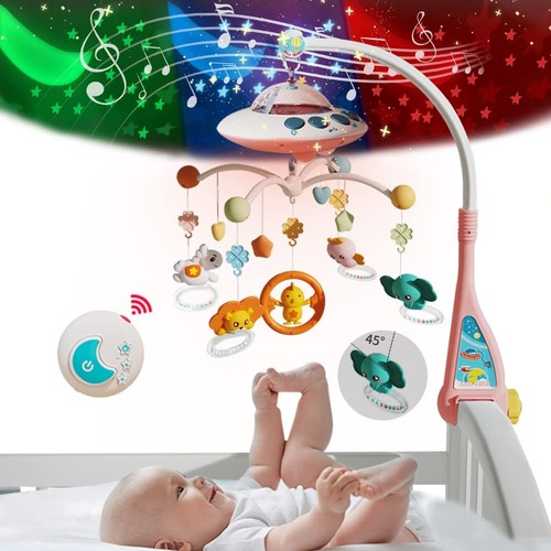 Lcasio Baby Musical Crib Mobile with Night Lights and Relaxing MusicHanging R...