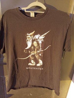 MEATEATER T-Shirt LARGE Gnome Hunts Unicorn Hunter Bow Hunting Packing Out VG