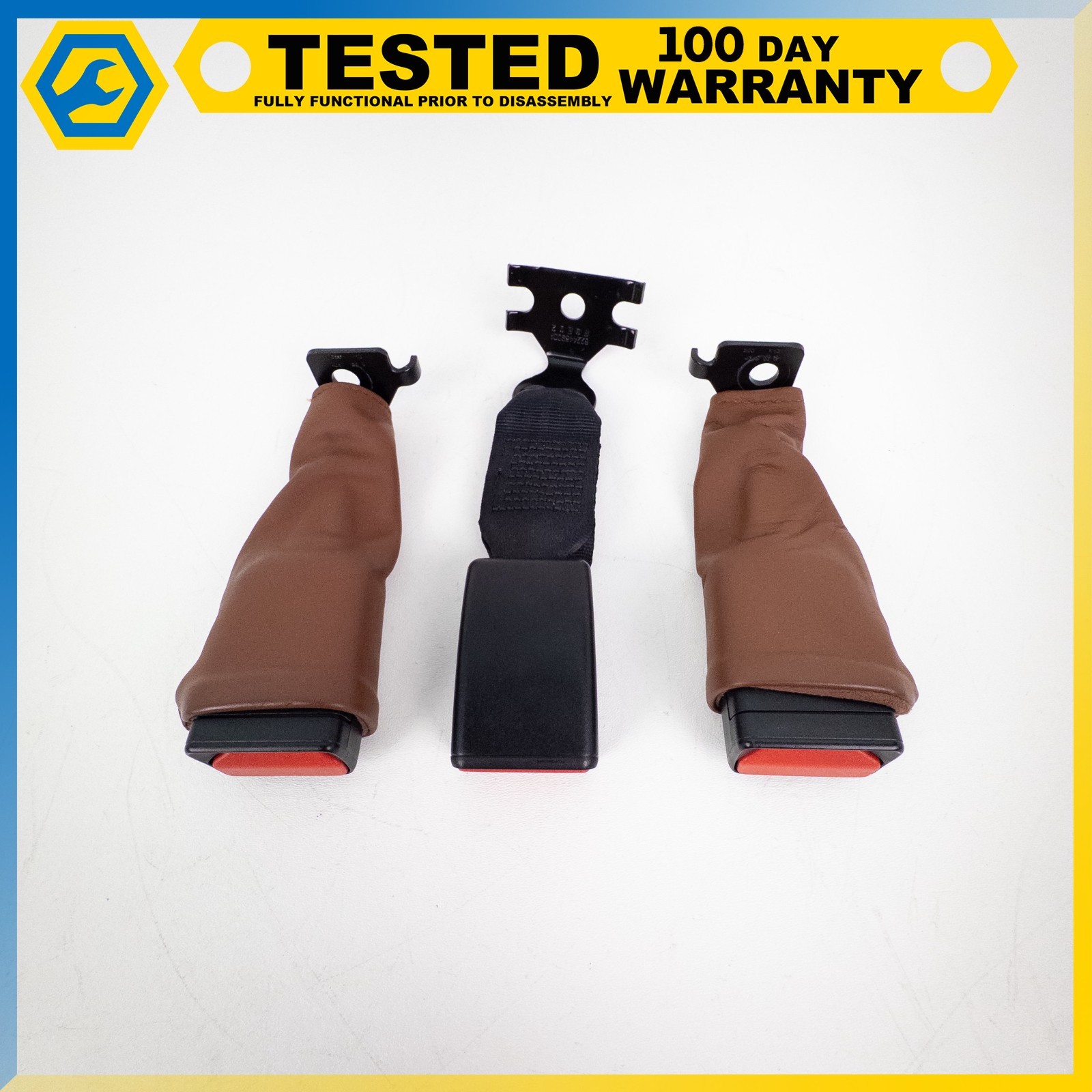 14-19 MASERATI QUATTROPORTE REAR RIGHT & LEFT SIDE SEAT BELT BUCKLE SET OF 3 OEM